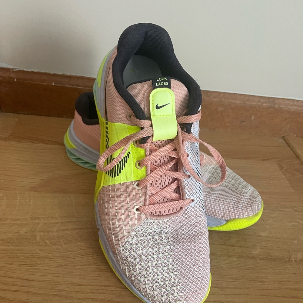 Nike Pink and Yellow Athletic Shoes with Breathable Mesh